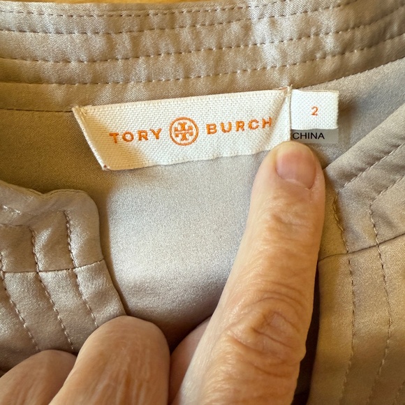 TORY BURCH CASPIAN METALLIC LAME TUNIC TOP HOLIDAY SPARKLY FLOWY ELEGANT LUXE 2 - Picture 11 of 12